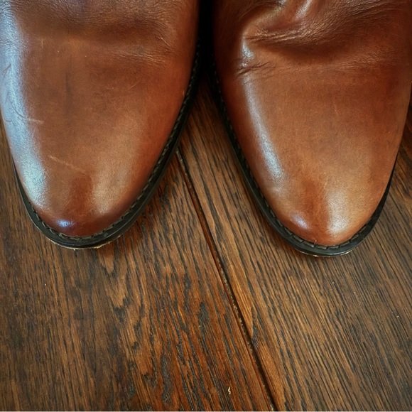 J. Crew Tan Italian Leather Heeled Boots 7.5 - Picture 2 of 9